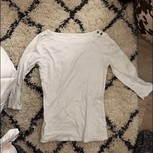 COPY - ANN TAYLOR LOFT WHITE 3/4 sleeve top... NWOT